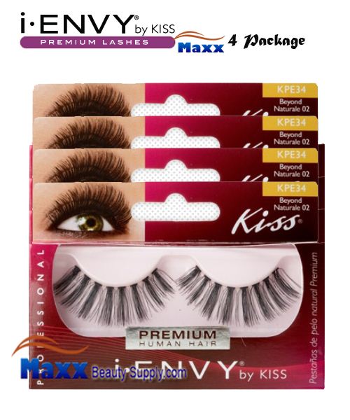 4 Package - Kiss i Envy Beyond Naturale 02 Eyelashes - KPE34